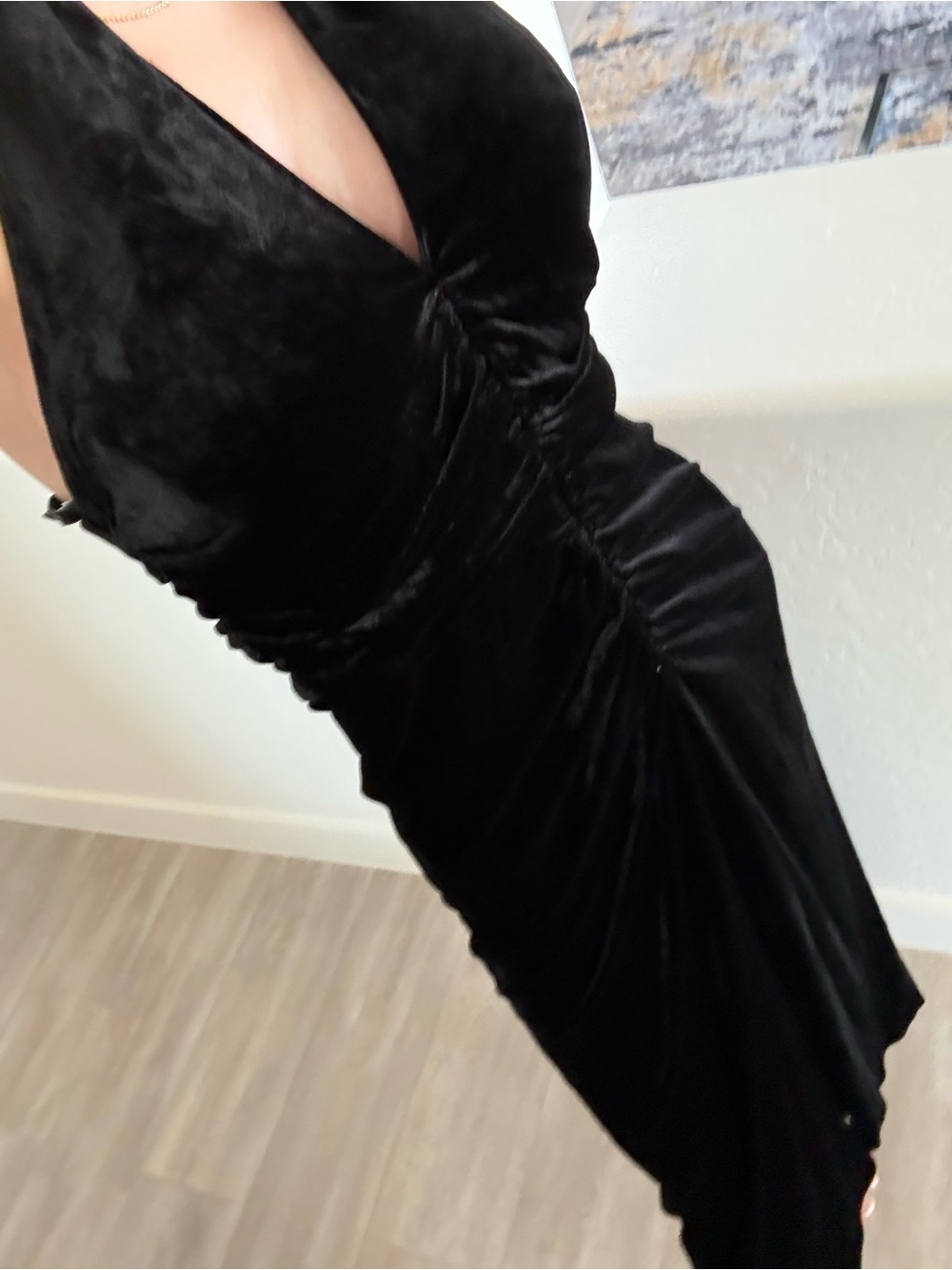 VERONICA BEARD Josette ruched velvet halterneck midi dress $798 Size 4 - Picture 5 of 15